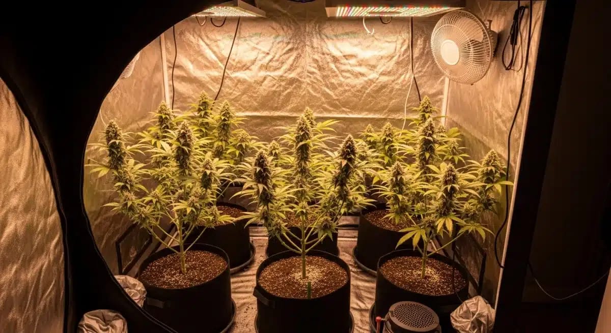 Indoor cannabis growing setup