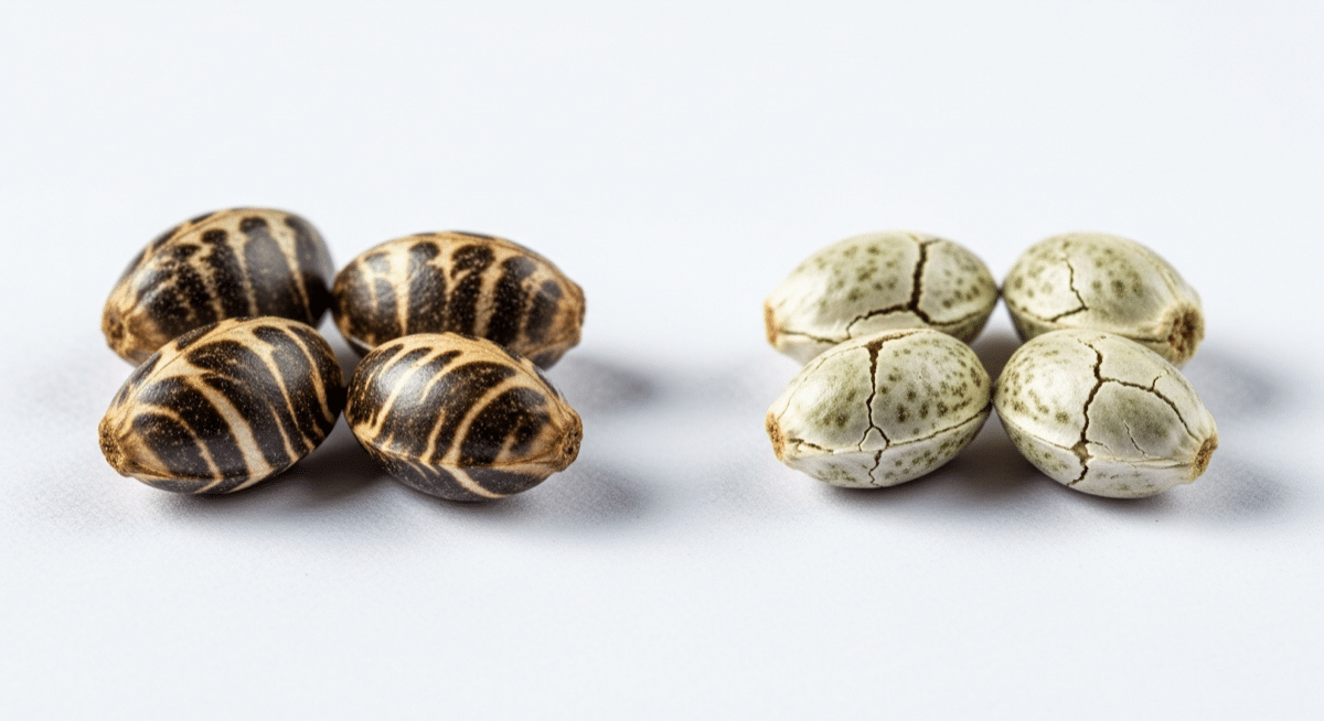 healthy versus unhealthy cannabis seeds comparison